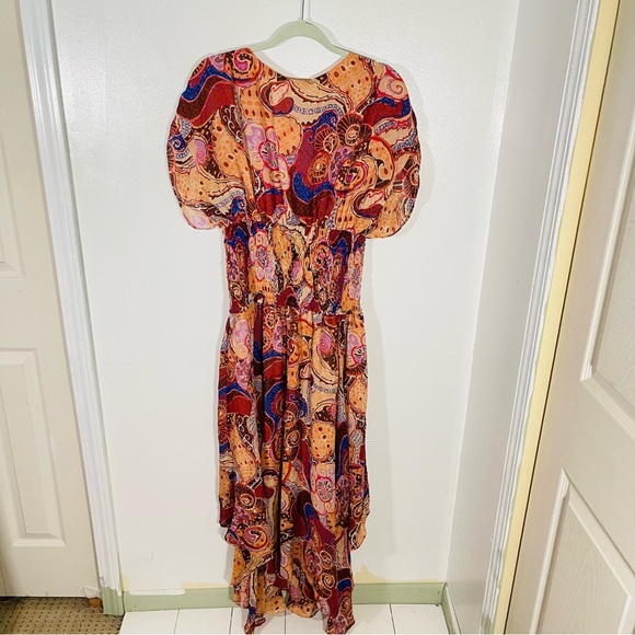 NEW A.L.C. Lucia Maxi Dress Terracotta Paisley Silk Bohemian Wedding Resort - Picture 9 of 10